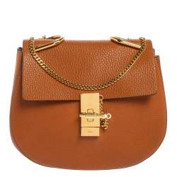 Pre Owned Chloe Brown Leather Medium Drew Shoulder Bag