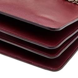 Pre Owned حقيبة كتف كلوي فاي جلد وجلد ثعبان عنابي متوسطة