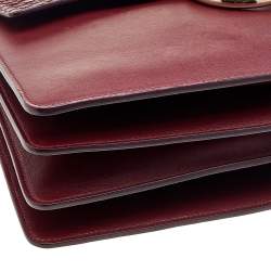 Pre Owned حقيبة كتف كلوي فاي جلد وجلد ثعبان عنابي متوسطة