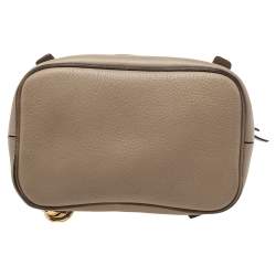 Pre Owned Chloe Taupe Leather and Suede Mini Faye Daye Backpack