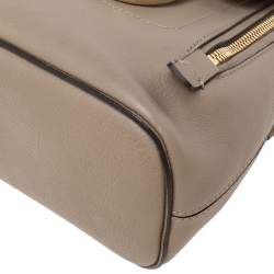 Pre Owned Chloe Taupe Leather and Suede Mini Faye Daye Backpack