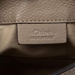 Pre Owned Chloe Taupe Leather and Suede Mini Faye Daye Backpack