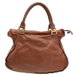 Pre Owned Chloe Brown Leather Large Marcie Satchel