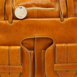 Chloe Tan Leather Saskia Square Tote Bag