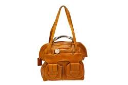 Chloe Tan Leather Saskia Square Tote Bag