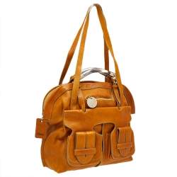 Chloe Tan Leather Saskia Square Tote Bag