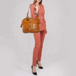 Chloe Tan Leather Saskia Square Tote Bag