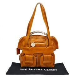 Chloe Tan Leather Saskia Square Tote Bag