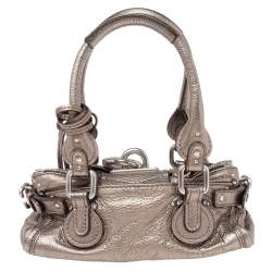 Pre Owned Chloe Metallic Leather Small Paddington Satchel