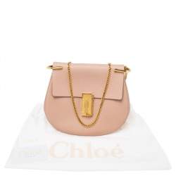 Pre Owned Chloe Dusty Pink Leather Medium Drew Shoulder Bag