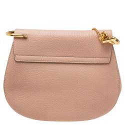 Pre Owned Chloe Dusty Pink Leather Medium Drew Shoulder Bag