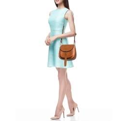 Pre Owned Chloe Brown Leather Small Braided Hudson Shoulder Bag