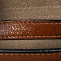 Pre Owned Chloe Brown Leather Small Braided Hudson Shoulder Bag