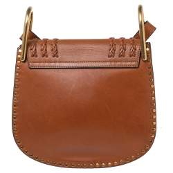 Pre Owned Chloe Brown Leather Small Braided Hudson Shoulder Bag