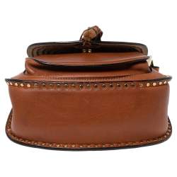 Pre Owned Chloe Brown Leather Small Braided Hudson Shoulder Bag