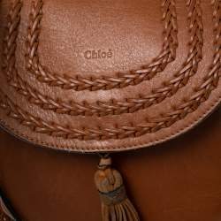 Pre Owned Chloe Brown Leather Small Braided Hudson Shoulder Bag