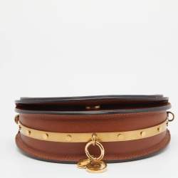 مملوكة مسبقًا Chloe Brown Leather Small Nile Bracelet Minaudiere Crossbody Bag