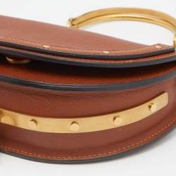 مملوكة مسبقًا Chloe Brown Leather Small Nile Bracelet Minaudiere Crossbody Bag