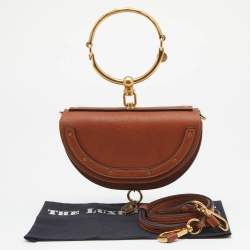 مملوكة مسبقًا Chloe Brown Leather Small Nile Bracelet Minaudiere Crossbody Bag