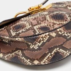 Pre Owned حقيبة كتف كلوي درو جلد ثعبان متعددة الألوان متوسطة  