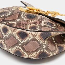 Pre Owned حقيبة كتف كلوي درو جلد ثعبان متعددة الألوان متوسطة  