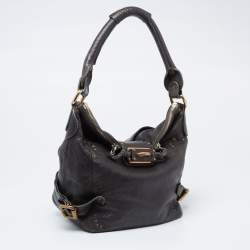 Pre Owned Chloe Dark Grey Leather Paddington Hobo