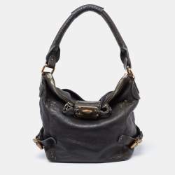 Pre Owned Chloe Dark Grey Leather Paddington Hobo