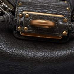 Pre Owned Chloe Dark Grey Leather Paddington Hobo