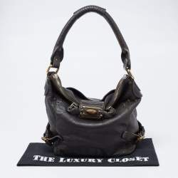 Pre Owned Chloe Dark Grey Leather Paddington Hobo