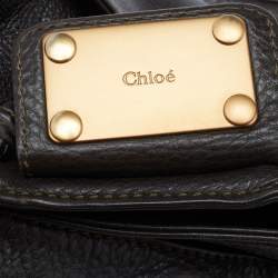 Pre Owned Chloe Dark Grey Leather Paddington Hobo