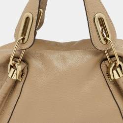 Pre Owned Chloe Beige Leather Medium Paraty Satchel