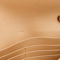 Pre Owned Chloe Beige Leather Aurore Wallet on Chain