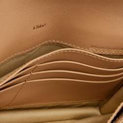 Pre Owned Chloe Beige Leather Aurore Wallet on Chain