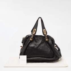 Pre Owned Chloe Black Leather Medium Paraty Satchel