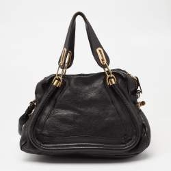 Pre Owned Chloe Black Leather Medium Paraty Satchel