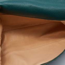 Chloe Green Python Bow Embellished Clutch