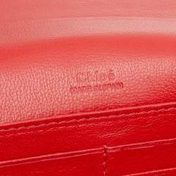 Pre Owned Chloe Red Leather Bow Chain Clutch