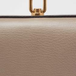 Pre Owned Chloe Khaki Beige Leather and Suede Small Nile Bracelet Shoulder Bag
