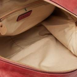 Pre Owned Chloe Brick Red Leather Medium Paraty Shoulder Bag