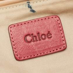 Pre Owned Chloe Brick Red Leather Medium Paraty Shoulder Bag