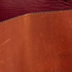 Pre Owned Chloe Navy Blue/Tan Suede and Leather Top Zip Tote