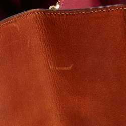 Pre Owned Chloe Navy Blue/Tan Suede and Leather Top Zip Tote