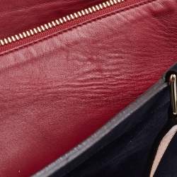 Pre Owned Chloe Navy Blue/Tan Suede and Leather Top Zip Tote