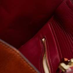 Pre Owned Chloe Navy Blue/Tan Suede and Leather Top Zip Tote