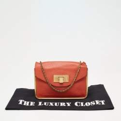 Pre Owned Chloe Burnt Orange Leather Small Sally Shoulder Bag