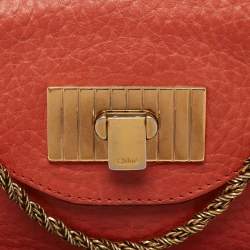 Pre Owned Chloe Burnt Orange Leather Small Sally Shoulder Bag
