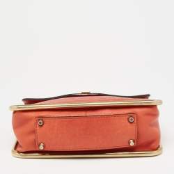 Pre Owned Chloe Burnt Orange Leather Small Sally Shoulder Bag