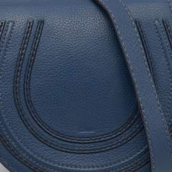 Pre Owned Chloe Blue Leather Mini Marcie Crossbody Bag