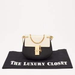 Pre Owned Chloe Black/Beige Leather Small Drew Shoulder Bag