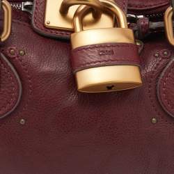 Pre Owned Chloe Crimson Red Leather Medium Paddington Satchel